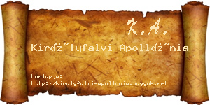 Királyfalvi Apollónia névjegykártya